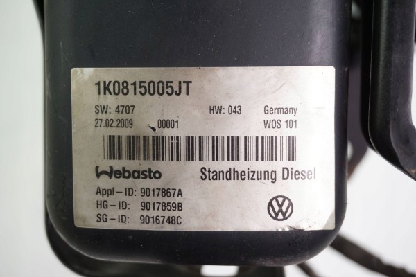 Calefactor estacionario Webasto para Volkswagen Touran 1K0815005JT 9017859B usado 8
