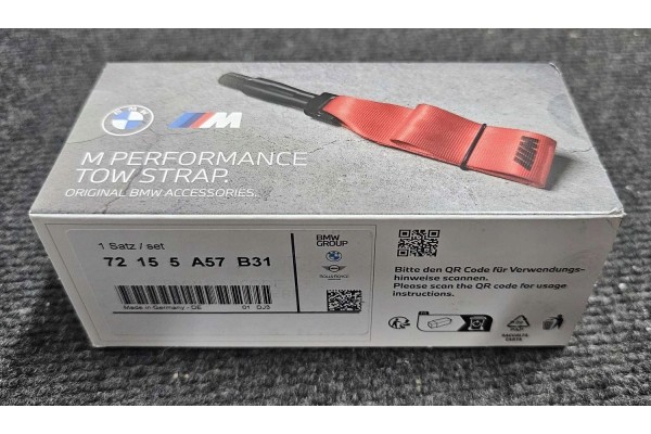OEM BMW M performance red tow bar 72155A57B31