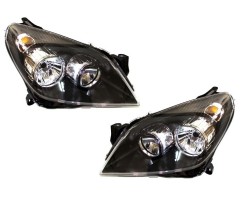 HEADLIGHTS OPEL ASTRA H 2003 2012 BLACK
