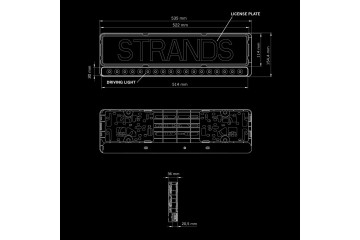 Board frame with LED Panel Strands NUUK E LINE BLACK LED BAR 20 809445 Car type 4x4 SUV buses trucks cargo vans RVs passenger ca