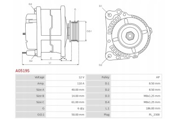 New Alternator VW Golf V 1 4 VW Golf Plus V 1 4 SKODA Fabia 1 4 16V Catalog number of the original VW 036903018B