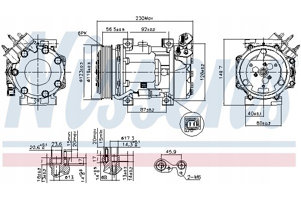 Compresor de aire acondicionado Nissens 89076 usado 2