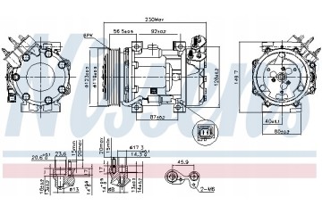 Compressor air conditioning NISSENS 89076 Part manufacturer Nissens