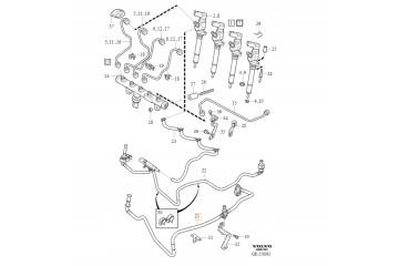VOLVO S80 V70 filter fuel line male female pump 2 0D OE 30725801 Packaging status original