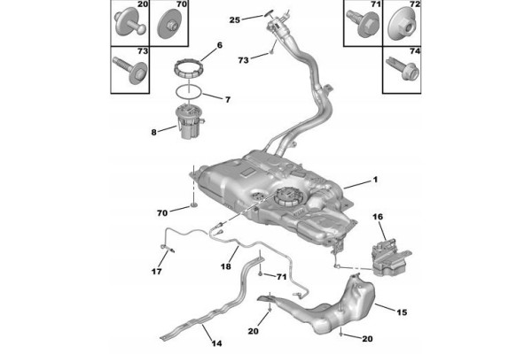 Depósito de fluido sin bomba Eolys Fap Peugeot Expert Iii 2.0 HDI 9817154080 nuevo 7