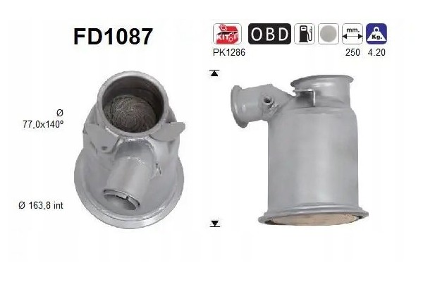 PARTICULATE FILTER FAP DPF FD1087 AS AUDI SEAT Packaging status original