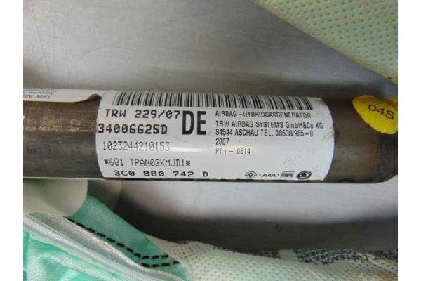 3C0880742D AIRBAG CORTINA DELANTERO DERECHO VOLKSWAGEN PASSAT BERLINA (3C2)