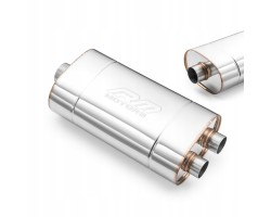 Universal elliptical silencer E004 400 mm 63 5 mm with embossing
