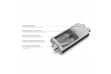 Universal elliptical silencer E004 400 mm 63 5 mm with embossing Part manufacturer RM Motors