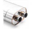 Universal elliptical silencer E004 400 mm 63 5 mm with embossing Car type passenger cars