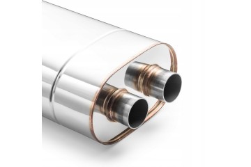Universal elliptical silencer E004 400 mm 63 5 mm with embossing Car type passenger cars