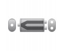 Silenciador elíptico universal E004 400 mm 63,5 mm con relieve