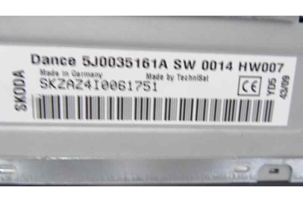 5J0035161A SISTEMA AUDIO / RADIO CD SKODA FABIA COMBI (5J5)