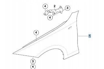 BMW E90 E91 Front Mudguard Left Front 41355A55AF3