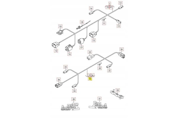 TRUNK WIRING HARNESS VW CC 09 17 OE VAG 3C8971192C 3C8971192C Car type undefined