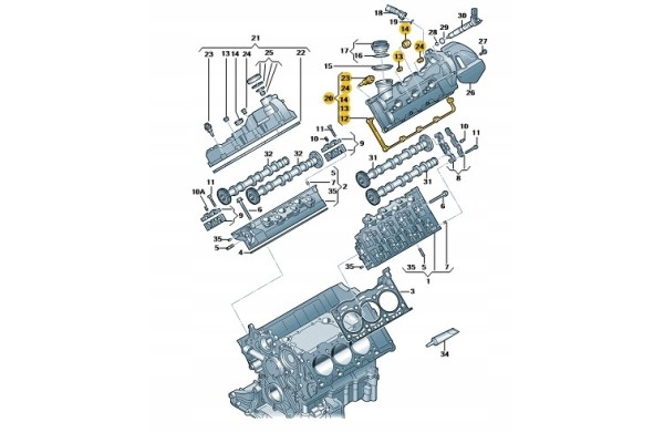 Valve cover Audi VW 059103469BD New original product Car type passenger cars