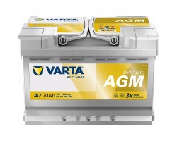 CAR BATTERY VARTA SILVER AGM E39 START STOP 70AH 760A A7