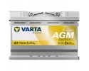 CAR BATTERY VARTA SILVER AGM E39 START STOP 70AH 760A A7 Catalog number of the part 570901076K262