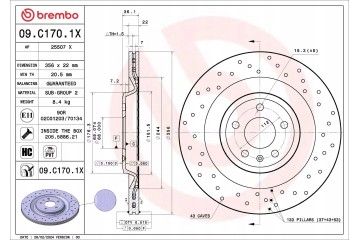 Brake disc BREMBO 09 C170 1X Number of discs offered 1