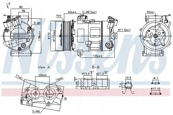 Compresor de Aire Acondicionado 890947 Nissens usado 2
