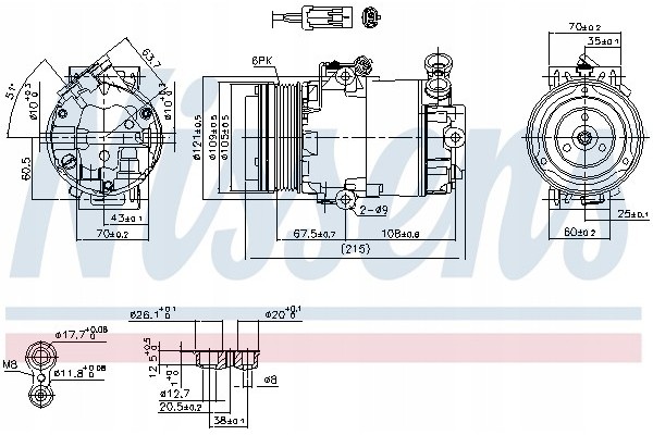 Compresor de aire acondicionado Nissens 89042 usado 2