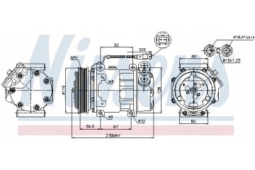 Air conditioning compressor NISSENS 89047 Car type buses cargo vans passenger cars