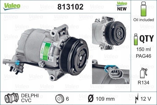 Compresor de aire acondicionado Valeo para Opel original OEM nuevo 2