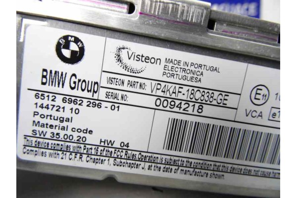 6962296 SISTEMA AUDIO / RADIO CD BMW SERIE 3 BERLINA (E90)