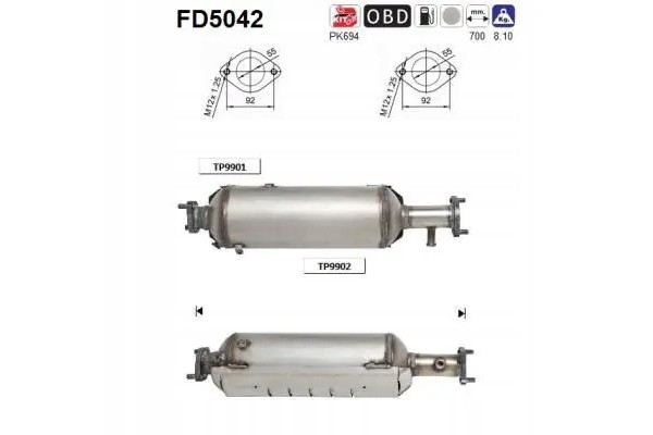 Filtro de partículas / filtro de hollín FD5042 AS para sistema de escape usado 2
