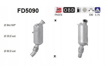 FD5090 PARTICULATE FILTER DPF BMW 2 0D EURO 5 Part manufacturer AS