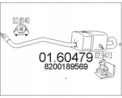 MEGANE II 1 6 SCENIC II 1 4 1 6 final silencer extrusion MTS 01 60479