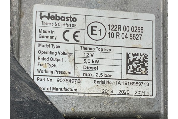 Webasto Thermo Top Evo Volvo V60 II Kombi 2.0 usado 6