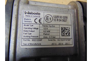 Calefactor Webasto Thermo Top Evo 4 KW gasolina 43h de funcionamiento