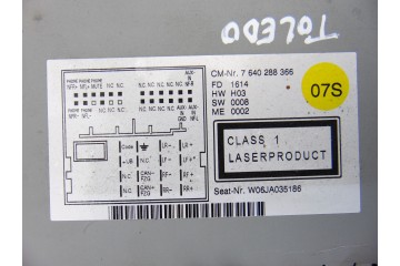 6JA035186  SISTEMA AUDIO / RADIO CD SEAT TOLEDO (KG3) Reference 2014 6JA035186 188840 SEAT - 7