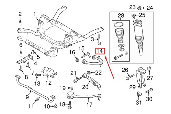 Brazo de Suspensión Superior Izquierdo Delantero LR Range Rover L405 LR113265 usado 3