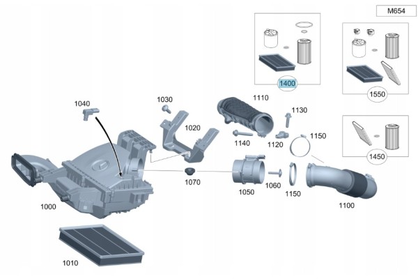 Kit de filtros Mercedes-Benz Sprinter W907 OM654 OE A6540104015 usado 10