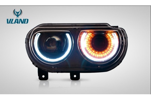 Lámparas LED delanteras izquierda y derecha para Dodge Challenger 2008-2014 Vland usado 3