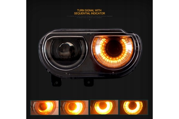 Lámparas LED delanteras izquierda y derecha para Dodge Challenger 2008-2014 Vland usado 8