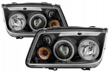 Headlights LED Rings Black Tuning Lens VW Bora 1j 1998 2005 Installation side left right