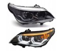 BMW 5 E60 E61 2003 2007 front lamps black ring LED 3D DTM lens H7