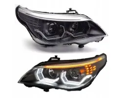 Faros delanteros Angel Eyes BMW E60 E61 03-07 Negro
