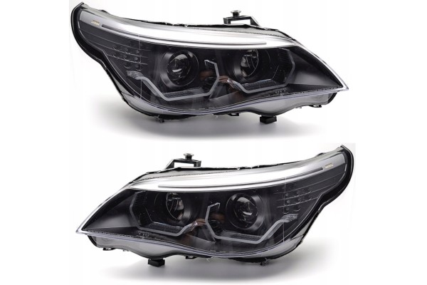 Faros delanteros Angel Eyes BMW E60 E61 03-07 Negro usado 2