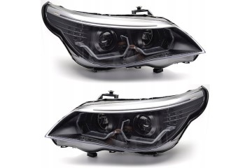 BMW 5 E60 E61 2003 2007 front lamps black ring LED 3D DTM lens H7 Catalog number of the part LPBMK4