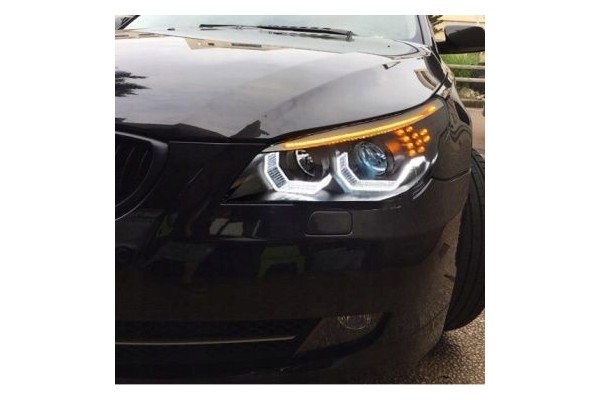 Faros delanteros Angel Eyes BMW E60 E61 03-07 Negro usado 5