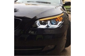 BMW 5 E60 E61 2003 2007 front lamps black ring LED 3D DTM lens H7 Car type passenger cars