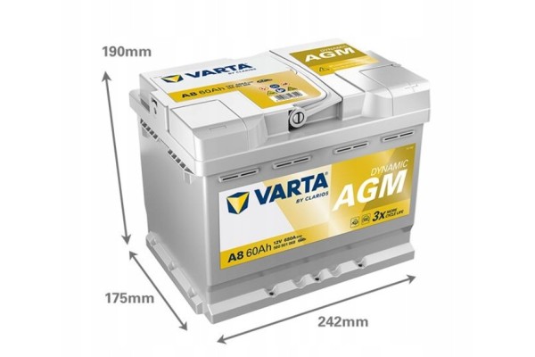 Batería de coche Varta Silver Agm D52 Start-Stop 60 Ah 680 A A8 usado 2