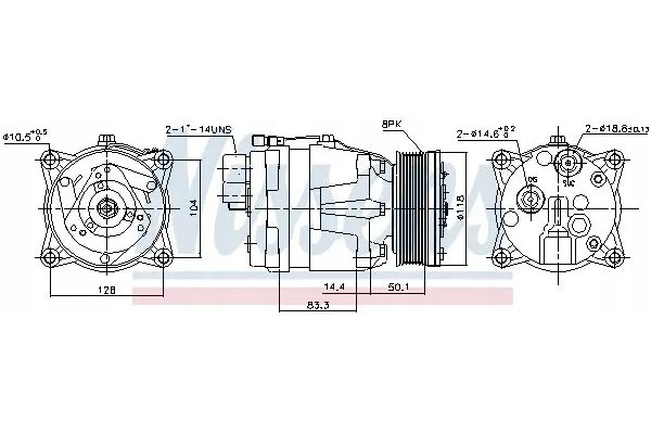 Compresor de aire acondicionado Nissens 89048 usado 4