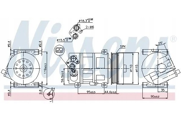 Compresor de aire acondicionado Nissens 89202 nuevo 5