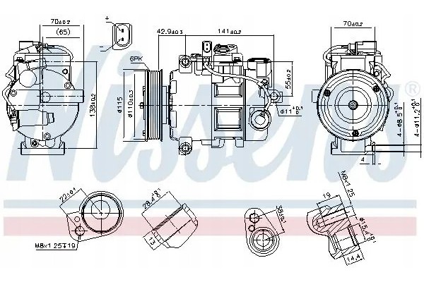Compresor de aire acondicionado Nissens 89513 usado 6