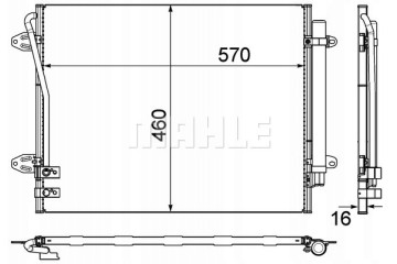 MAHLE AC 734 000P Condenser air conditioning Part manufacturer Mahle